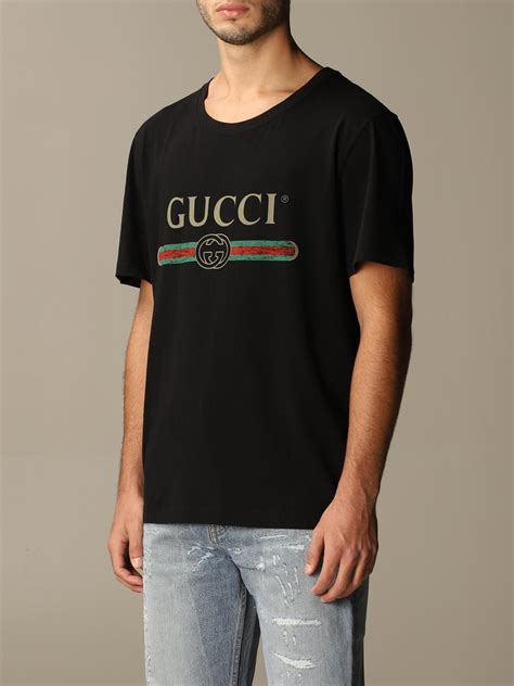 gucci print cotton t shirt black|all black Gucci shirt.